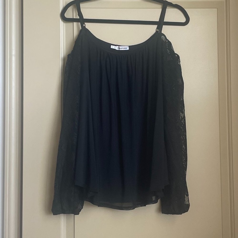 Black Cold Shoulder Blouse